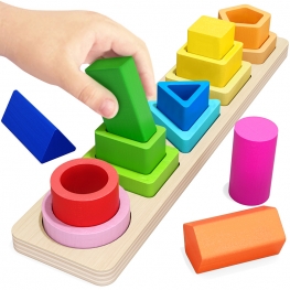 Heightened Peg-free Wooden Stacking Toys (a63st)