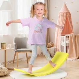 Yellow Wooden Wobble Balance Board